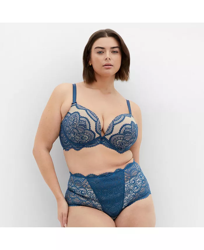 

Бюстгальтер Ophelia Push Up размера Plus CITY CHIC, синий