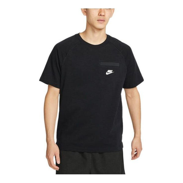 

Футболка Nike Solid Color Chest Pocket Round Neck Casual Short Sleeve Black, мультиколор