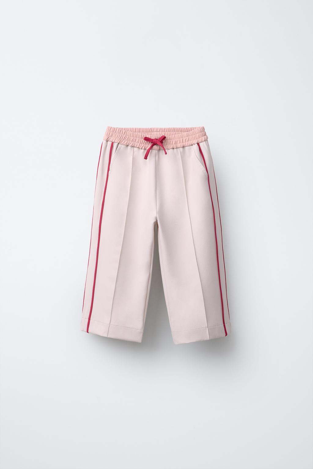 

Прямые спортивные брюки ZARA, экрю