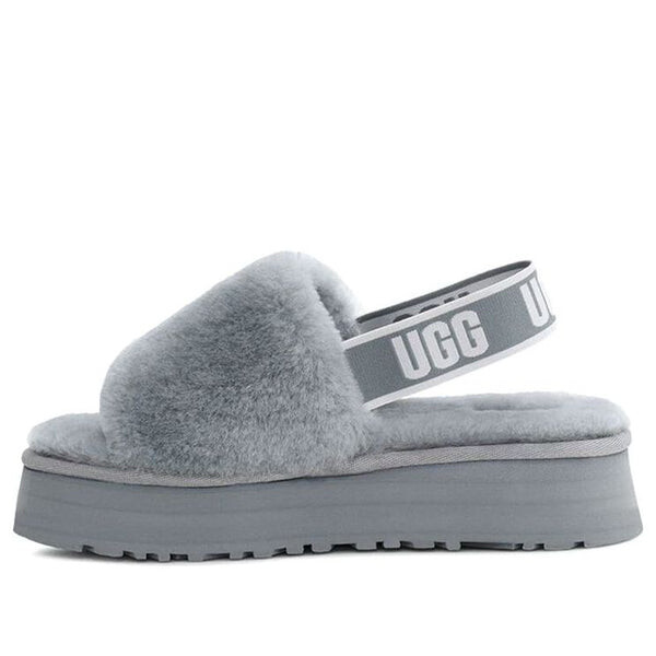 Модные сандалии диско слайд уютные толстая подошва повседневные тапочки Ugg, серый