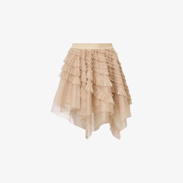 

Мини-юбка из тюля с фирменной талией Jayde Allsaints, розовый