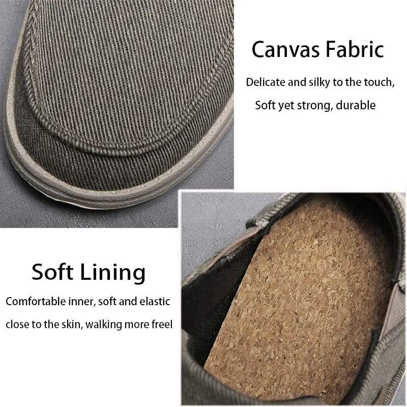 

Мужские повседневные холщовые слипоны для прогулок на платформе, дышащие лоферы при фасците с поддержкой свода стопы, легкие ортопедические кроссовки AngryMonkey, черный