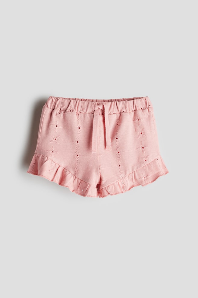 

Шорты из джерси с вышивкой ришелье H&M, розовый