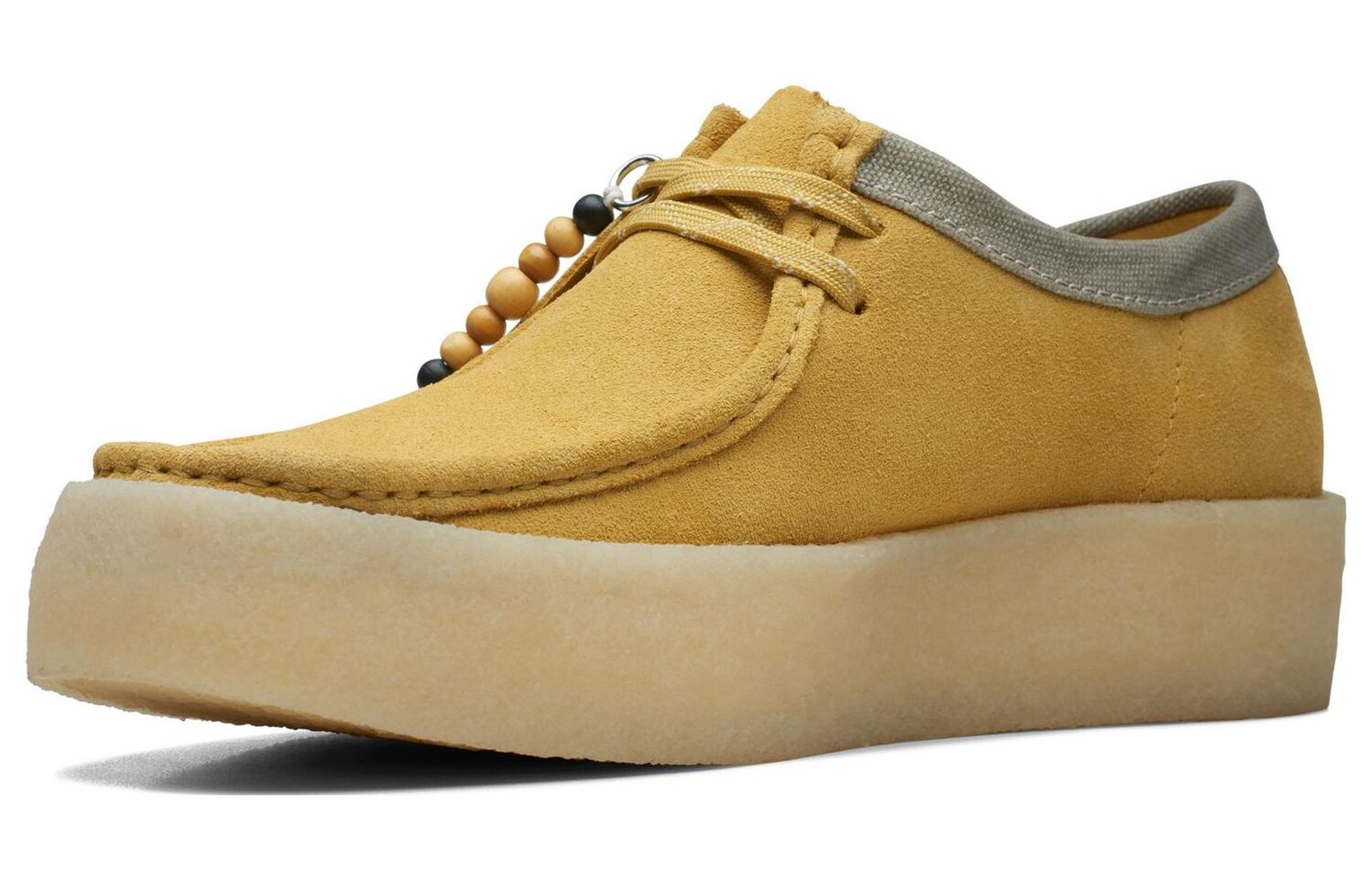 Оригинальные замшевые туфли-лодочки с деревянными бусинами Clarks — фото 4