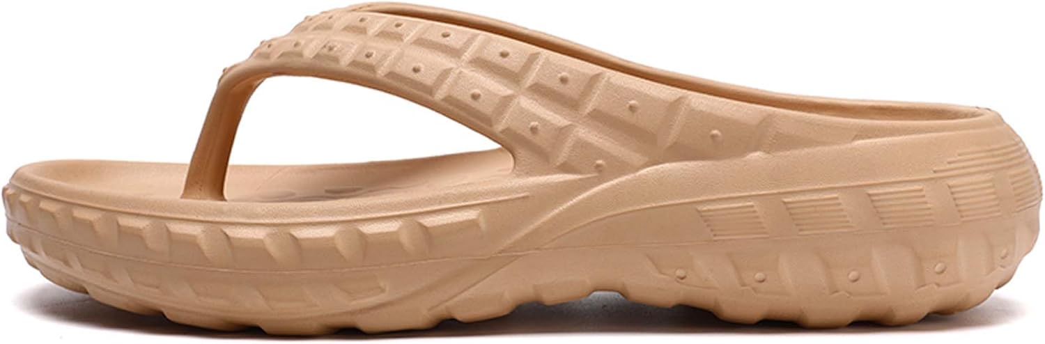 

Унисекс модные шлепанцы Vtiao с толстой подошвой, женские нескользящие легкие удобные сандалии-тапочки, с дизайном подошвы в виде шины, мужские сандалии-тапочки, пляжные шлепанцы, коричневый