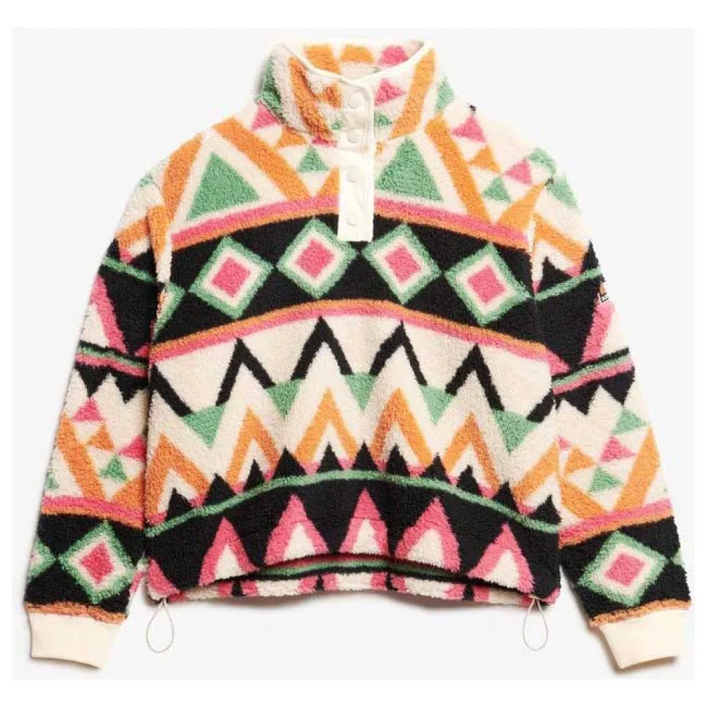 Толстовка Superdry Super Soft Printed Henley, разноцветный — фото 3