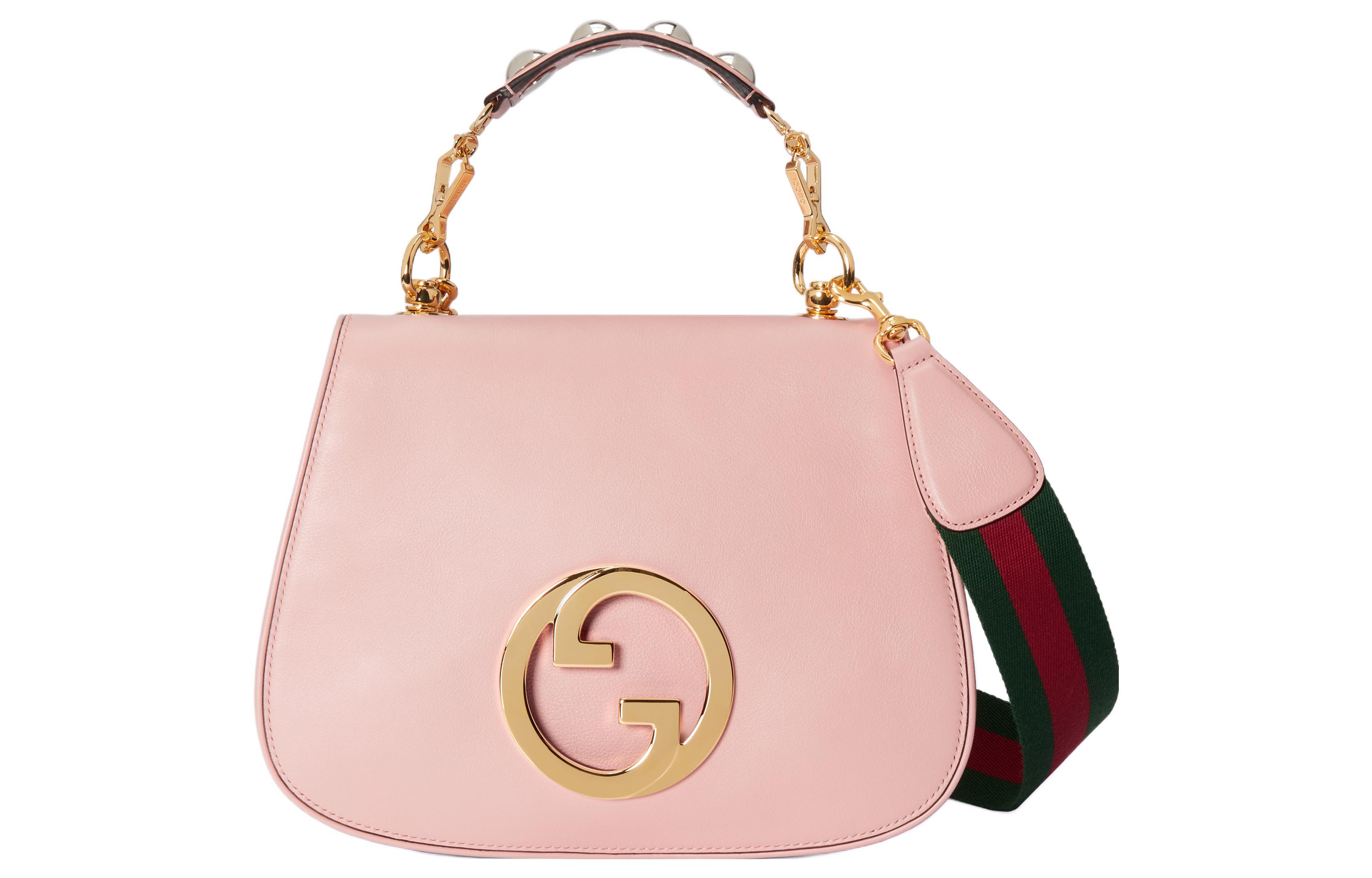 

GUCCI Блонди кожаная сумка через плечо, кроссбоди, женская повседневная сумка Regular розовая