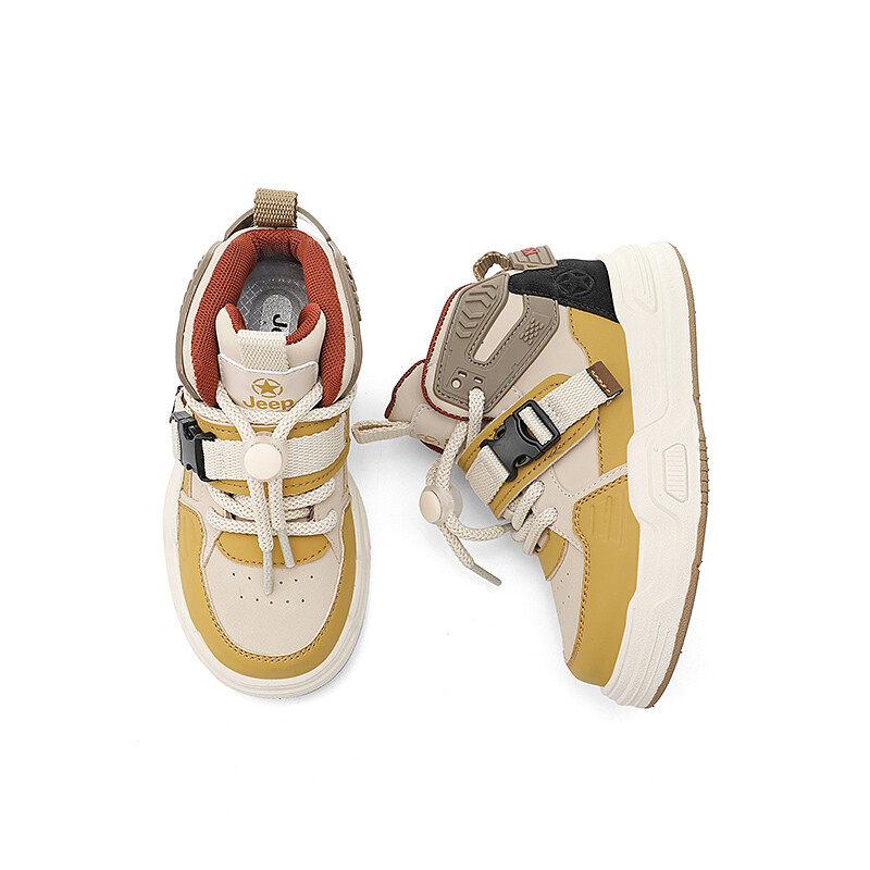 Кроссовки Jeep Kids Skateboarding Shoes Kids High-top Luxury Gold, золотой — фото 3