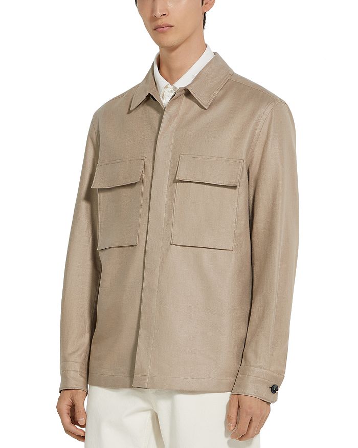 

Оверсайз рубашка Oasi Lino ZEGNA, коричневый/бежевый