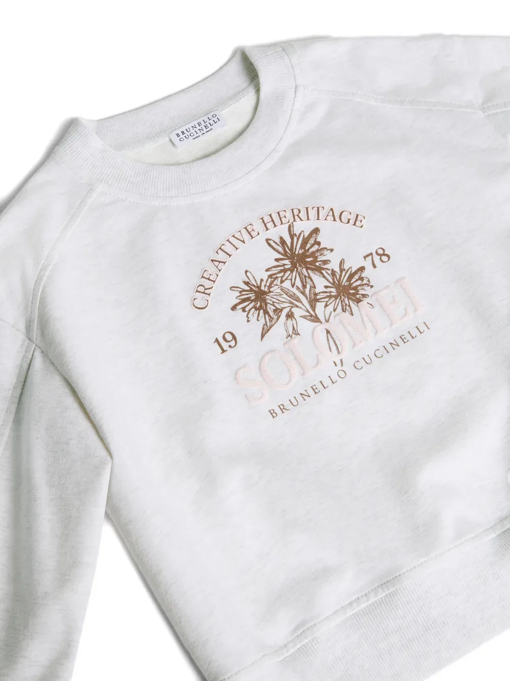 Толстовка с принтом спереди Brunello Cucinelli Kids, нейтральный — фото 3