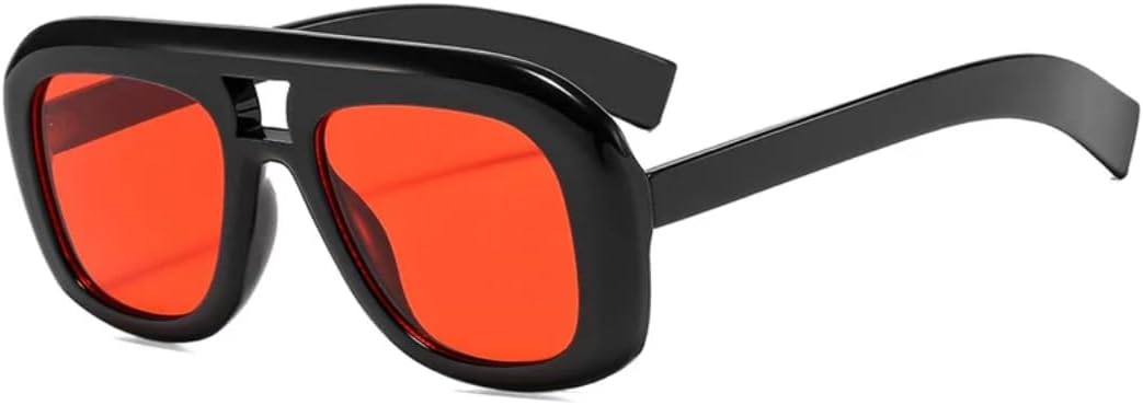 

Ретро солнцезащитные очки с двойной перемычкой для женщин, модные, с градиентным затемнением, для мужчин, с защитой от УФ-излучения UV400, трендовый цвет шампанского HHZZYVY, Black Red