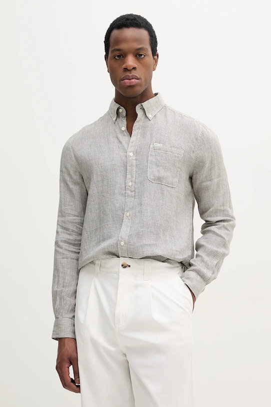 

Льняная рубашка Linton Tailored Shirt Barbour, зеленый