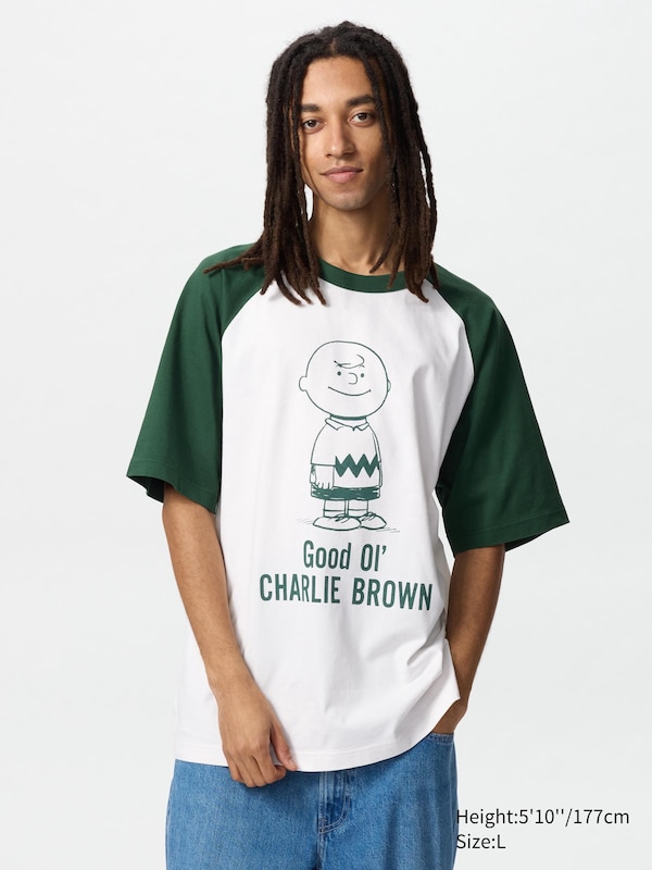 

Футболка с графическим принтом Peanuts ut Uniqlo, зеленый