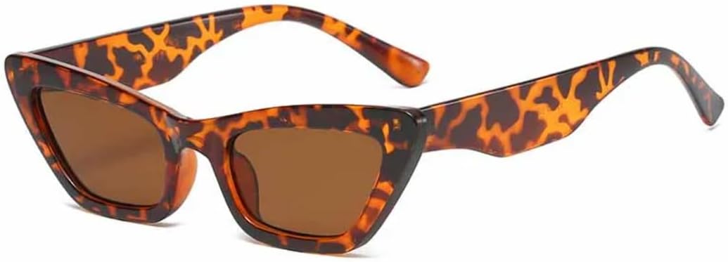 

Винтажные женские солнцезащитные очки «кошачий глаз», маленькая оправа, мужские, для активного отдыха, с защитой от УФ-излучения, для путешествий и вождения, UV400 TVTBBVV, Leopard Brown