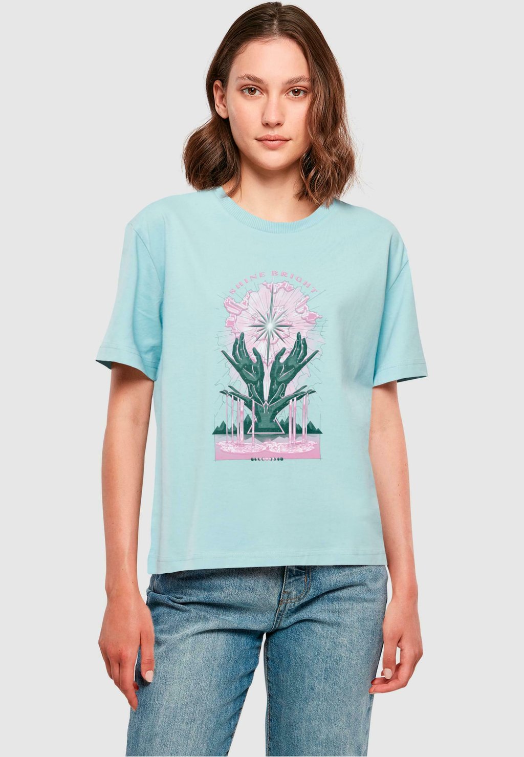 

Футболка с принтом SHINE BRIGHT Mister Tee, синий