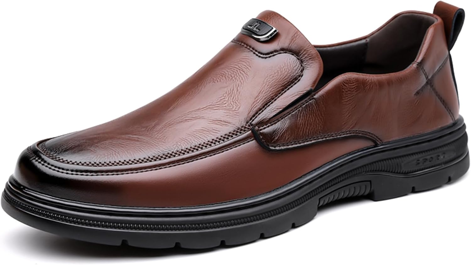 

Мужские лоферы с круглыми носками, легкие, на мягкой подошве, удобные, подходящие, прогулок, работы и офиса Igzbibg, коричневый