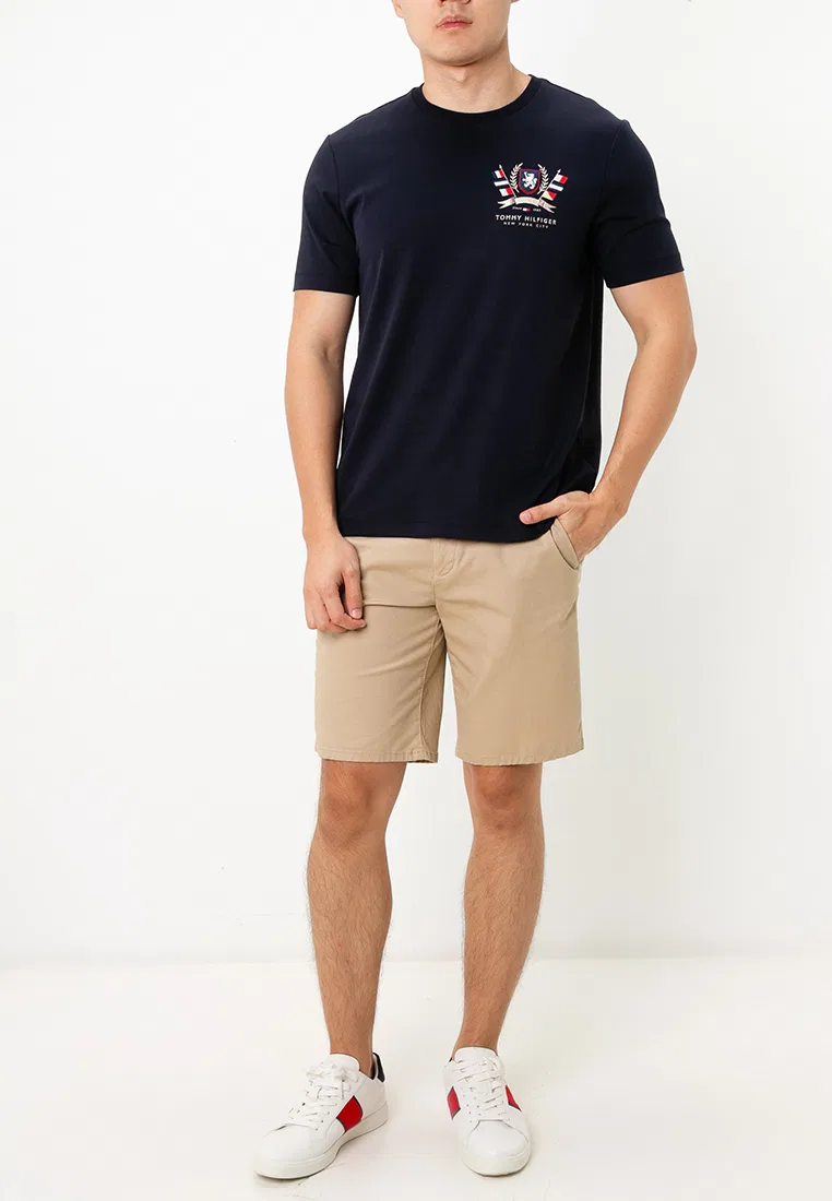 Футболка, с коротким рукавом, Crest Interlock, Tommy Hilfiger, темно-синий — фото 4