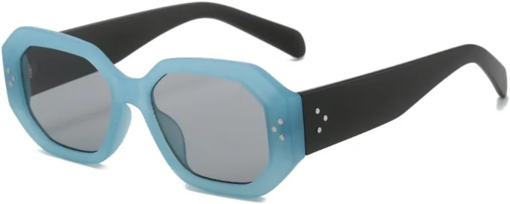 

Солнцезащитные очки для мужчин и женщин - защита UV400 - панк, маленькая оправа, линзы конфетных цветов, для занятий спортом на открытом воздухе и вождения DSVIGF, Blue-gray