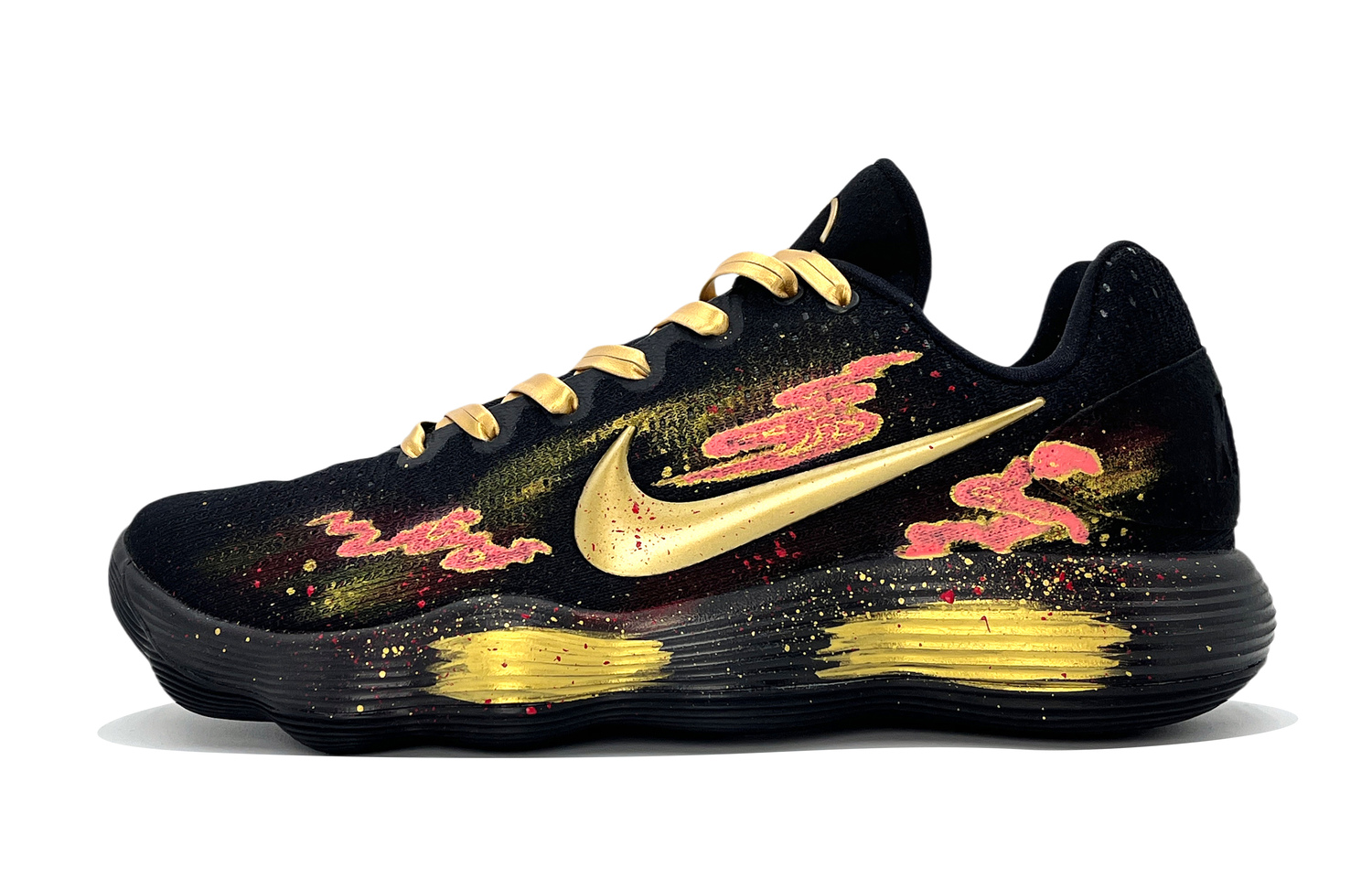 

Nike Гиперданк 2017 устойчивые к истиранию низкие баскетбольные кроссовки унисекс черное золото, цвет Black Gold