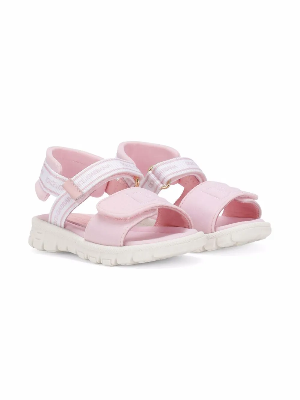 

Сандалии на липучках с логотипом Dolce & Gabbana Kids, розовый