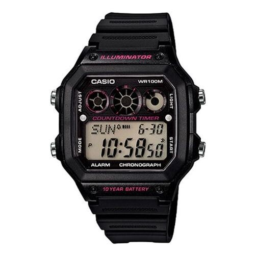 

Часы CASIO Waterproof Sports Shockproof Mens Black Digital, черный