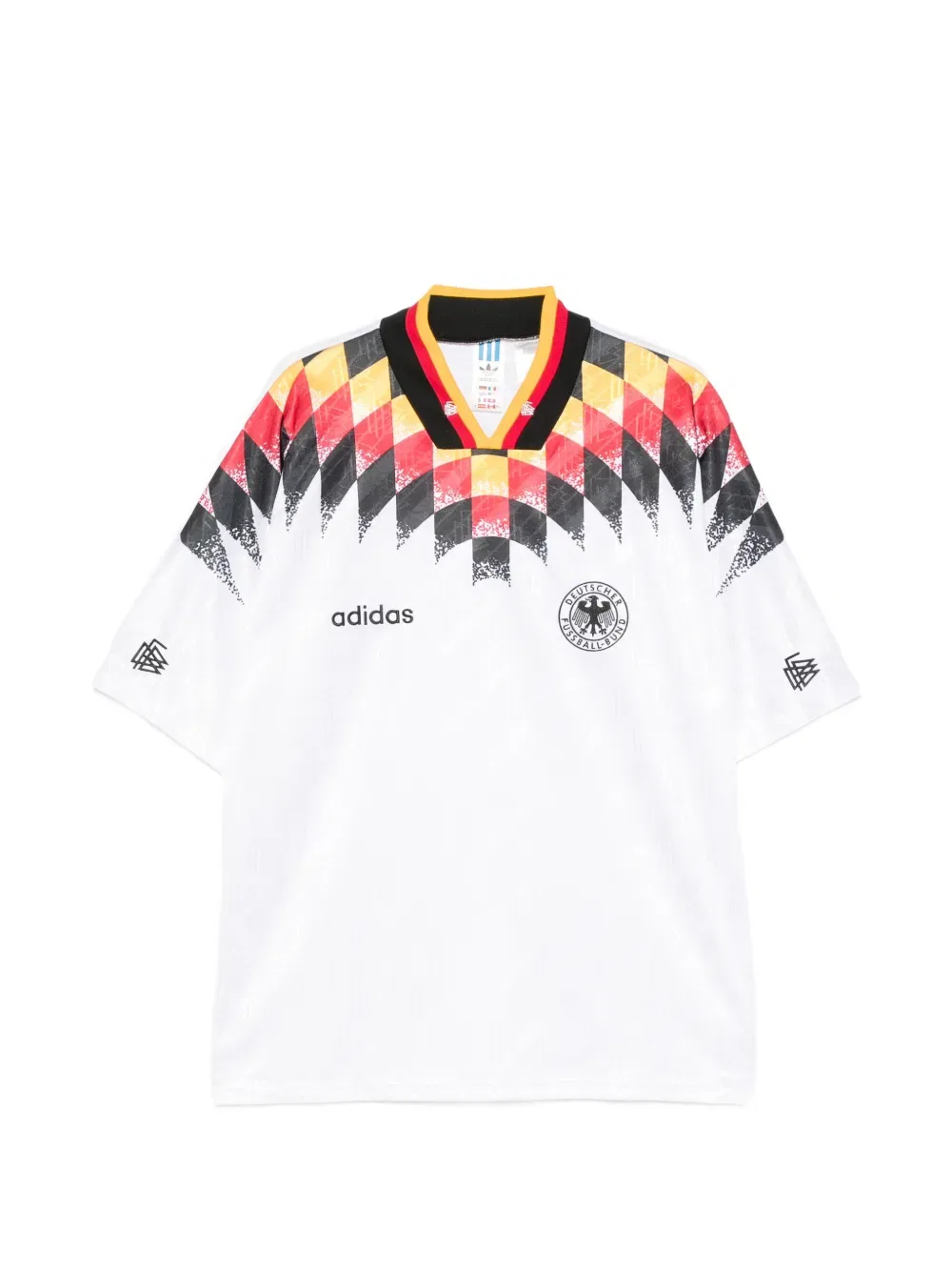 Футболка с V-образным вырезом и ромбовидным принтом Adidas, белый