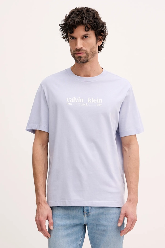 

Хлопковая футболка Calvin Klein Jeans, синий