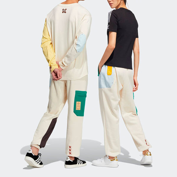 Спортивные штаны adidas originals Series Contrasting Colors Drawstring Bundle Feet Sports Pants/Trousers/Joggers Creamy White, белый — фото 3