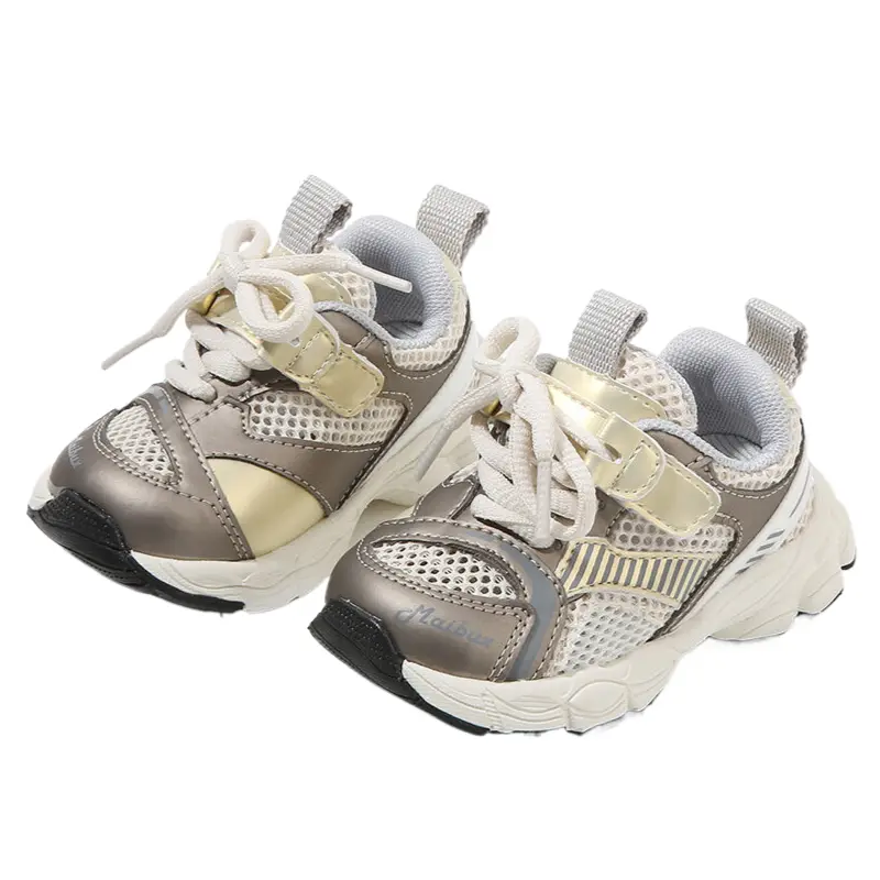 Кроссовки Slip Resistant Anti Kick Cushioning Breathable Abrasion Resistant Toddler Shoes Infant And Toddler MAIBUXIONG, Gunmetal — фото 2