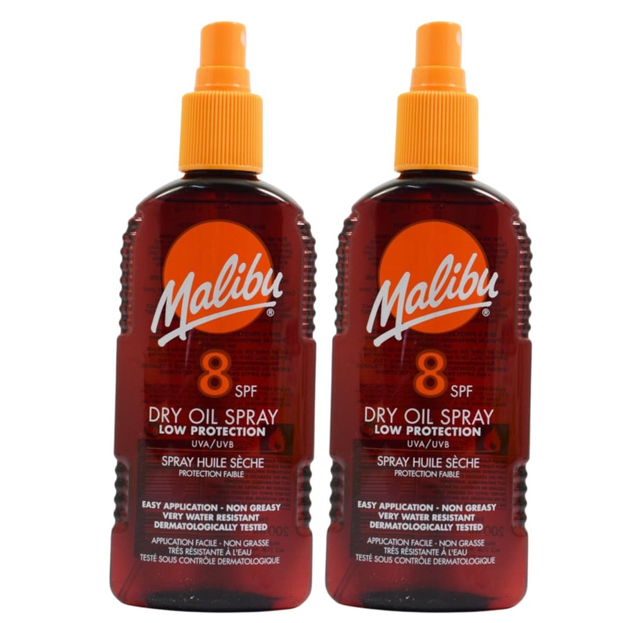 

Масло для загара Malibu Dry Oil Spray SPF8 200 мл x2 шт.