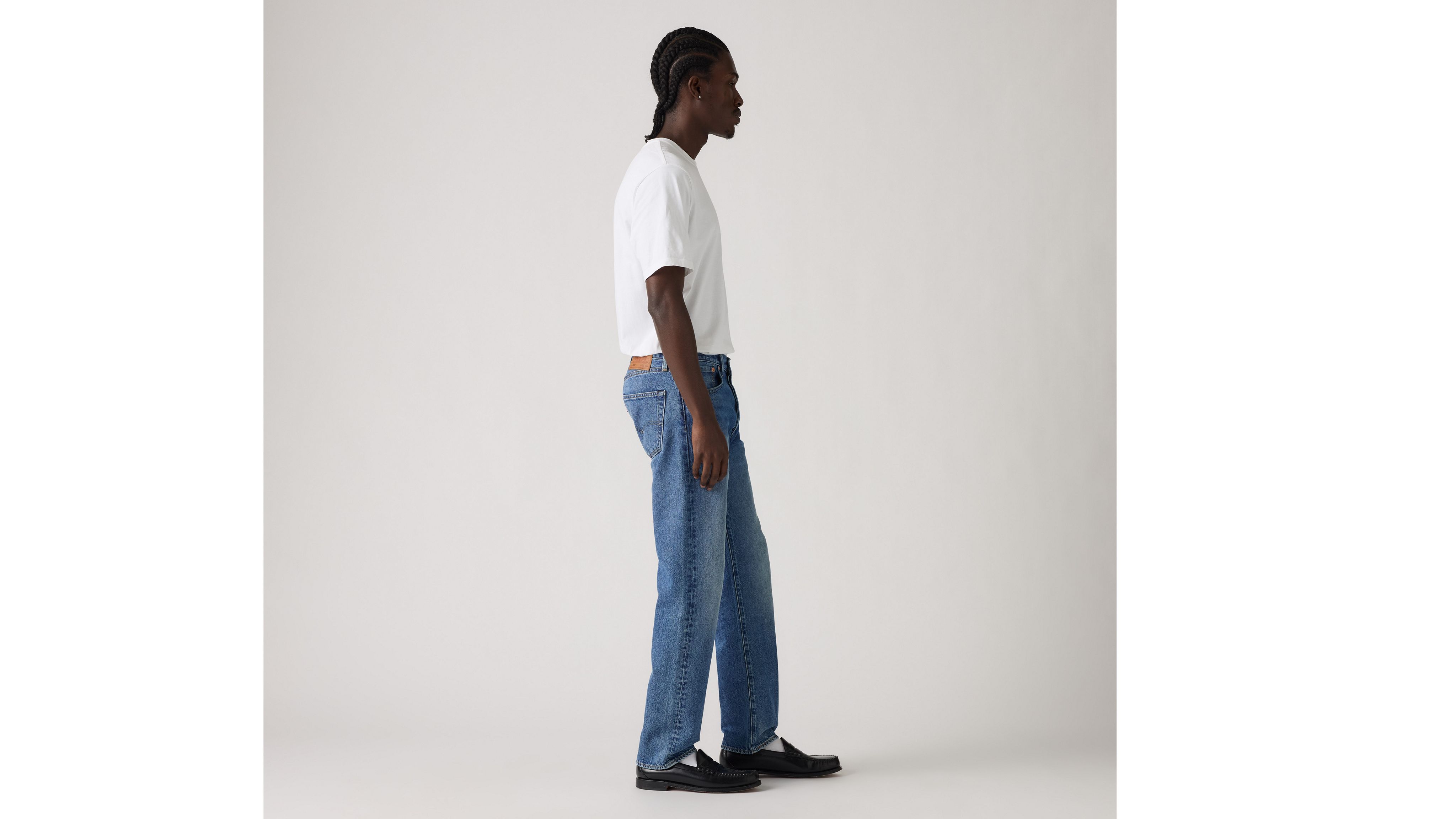Мужские джинсы Levi's 501 Original Thermodapt, классический синий деним средней тональности — фото 4