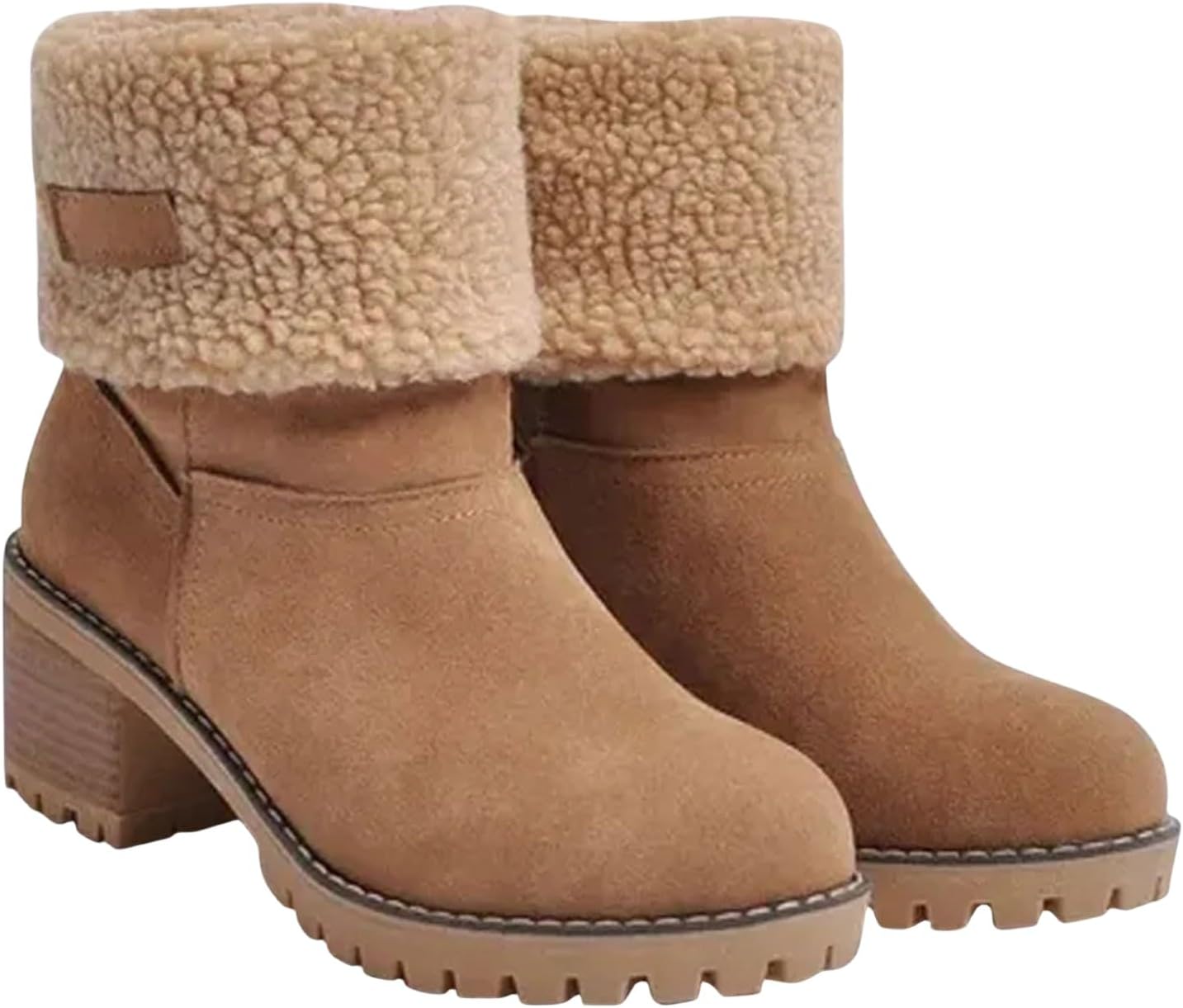 

Женские снежные ботинки Toumov с меховой подкладкой, на массивном каблуке, легко надеваются, теплые ботинки с мехом, короткие ботинки для снега, противоскользящие, для работы на улице, удобные для ходьбы, коричневый