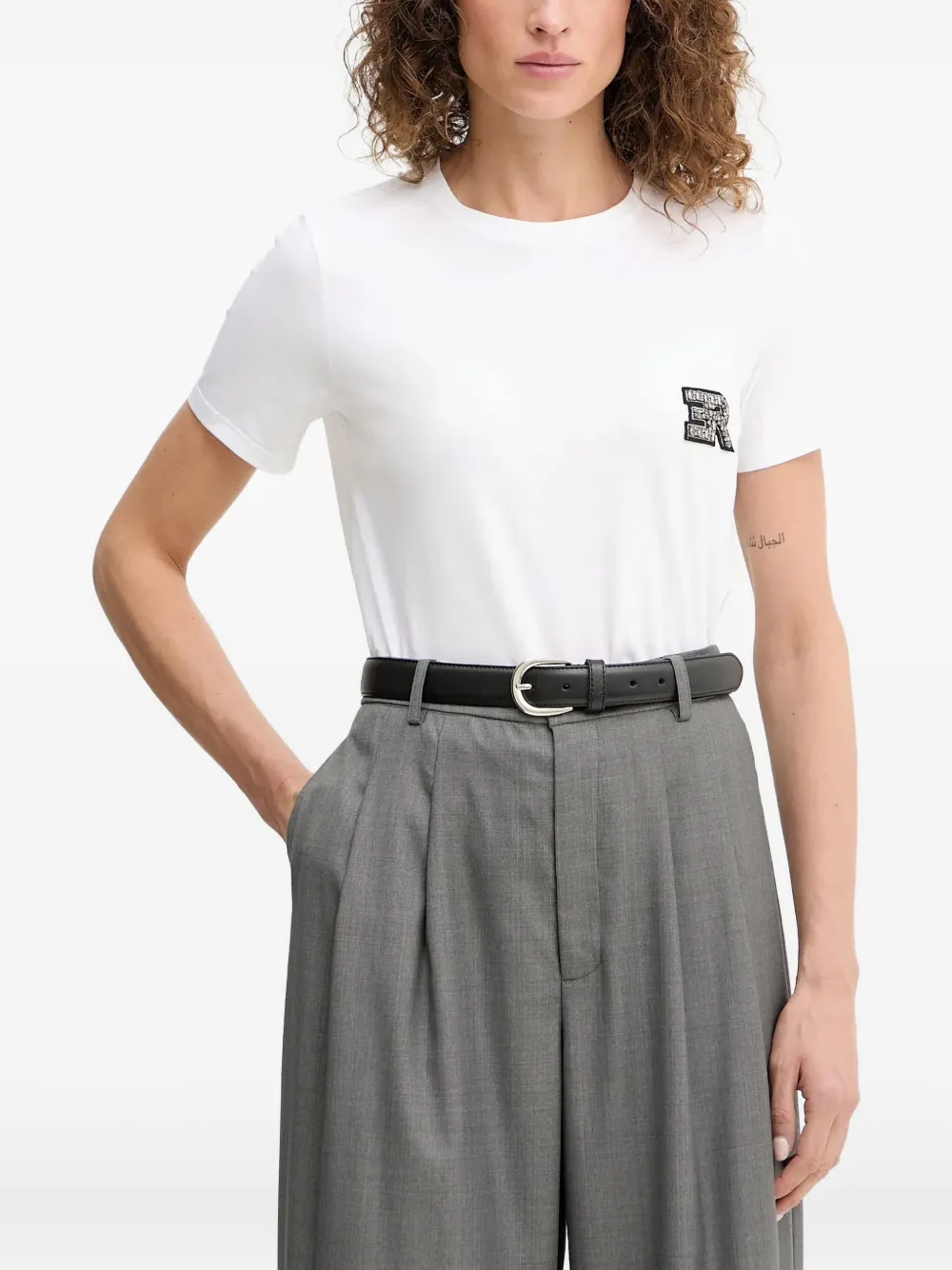 

Футболка с короткими рукавами и нашивкой с логотипом Ermanno Scervino, белый