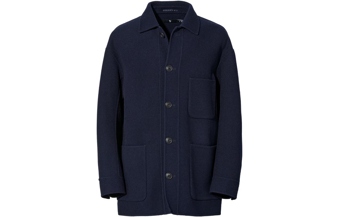 

UNIQLO Пальто Jil Sander Collaboration мужское синее, Navy Blue