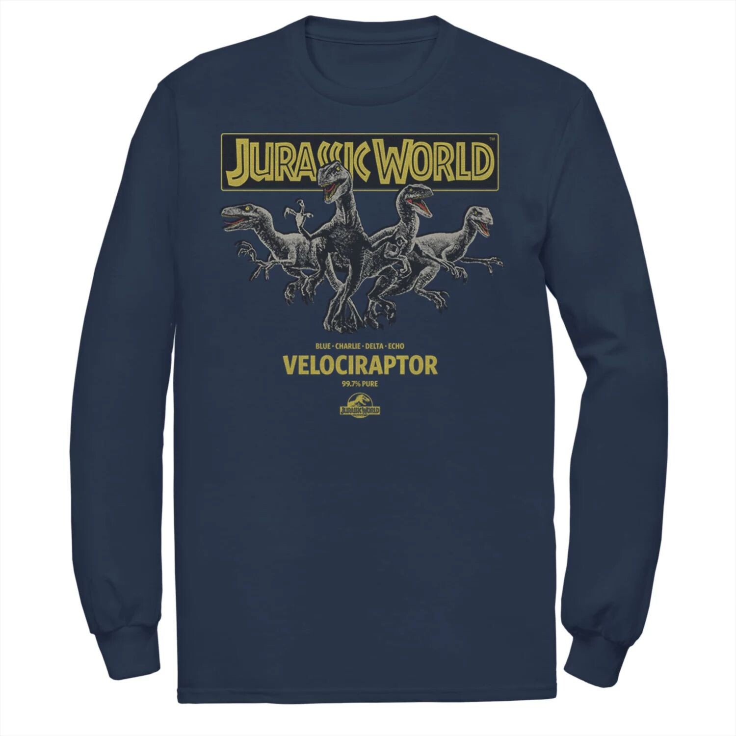 

Мужская футболка Jurassic World Blue, Charlie, Delta и Echo Pack Licensed Character, синий