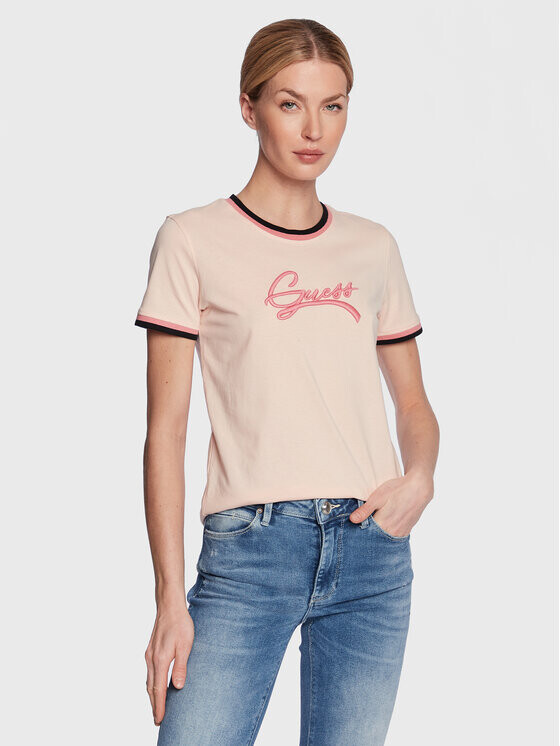 

Футболка стандартного кроя Guess, розовый