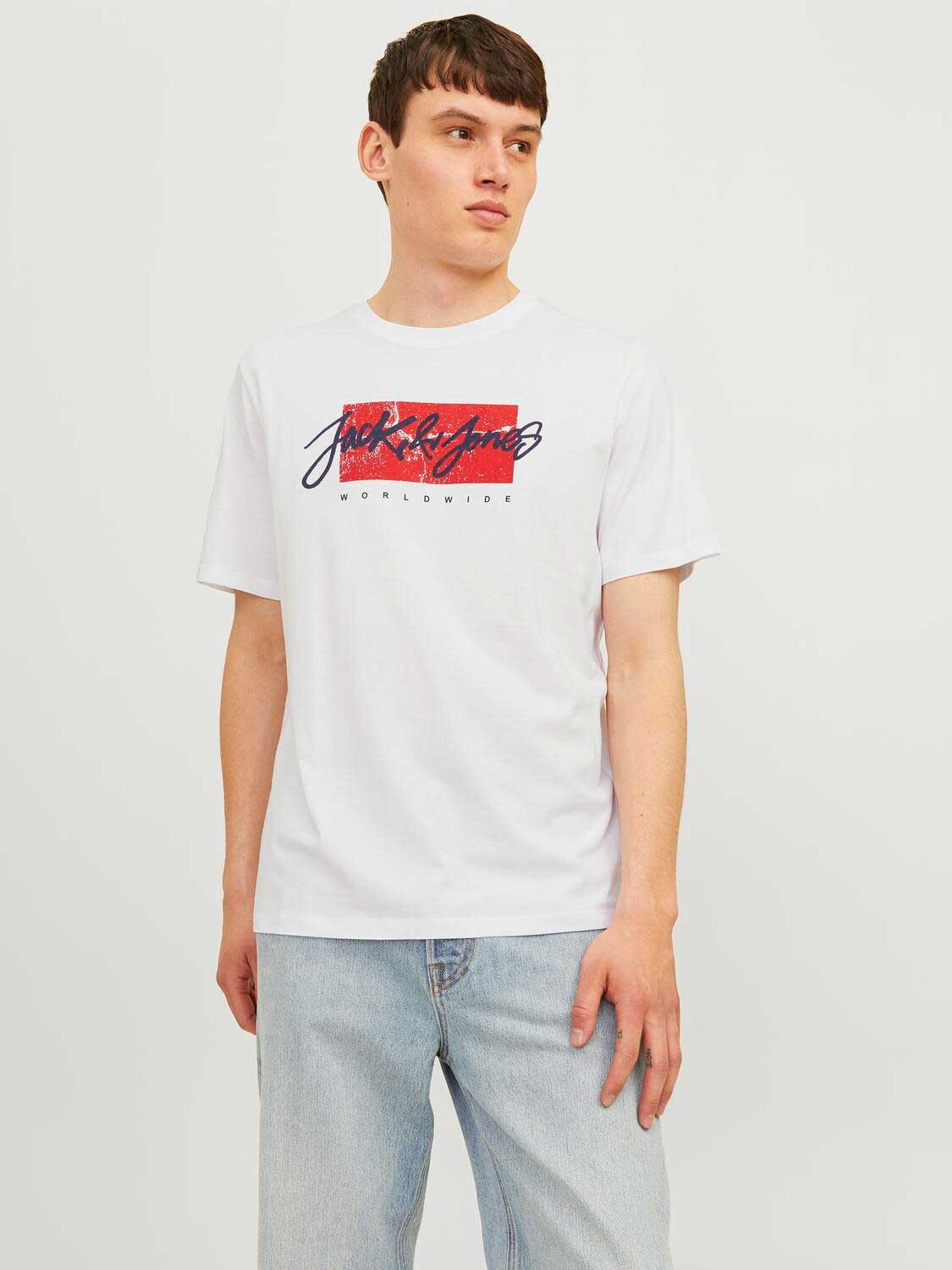 

Футболка Jack & Jones JJTILEY TEE SS CREW NECK LN, белый