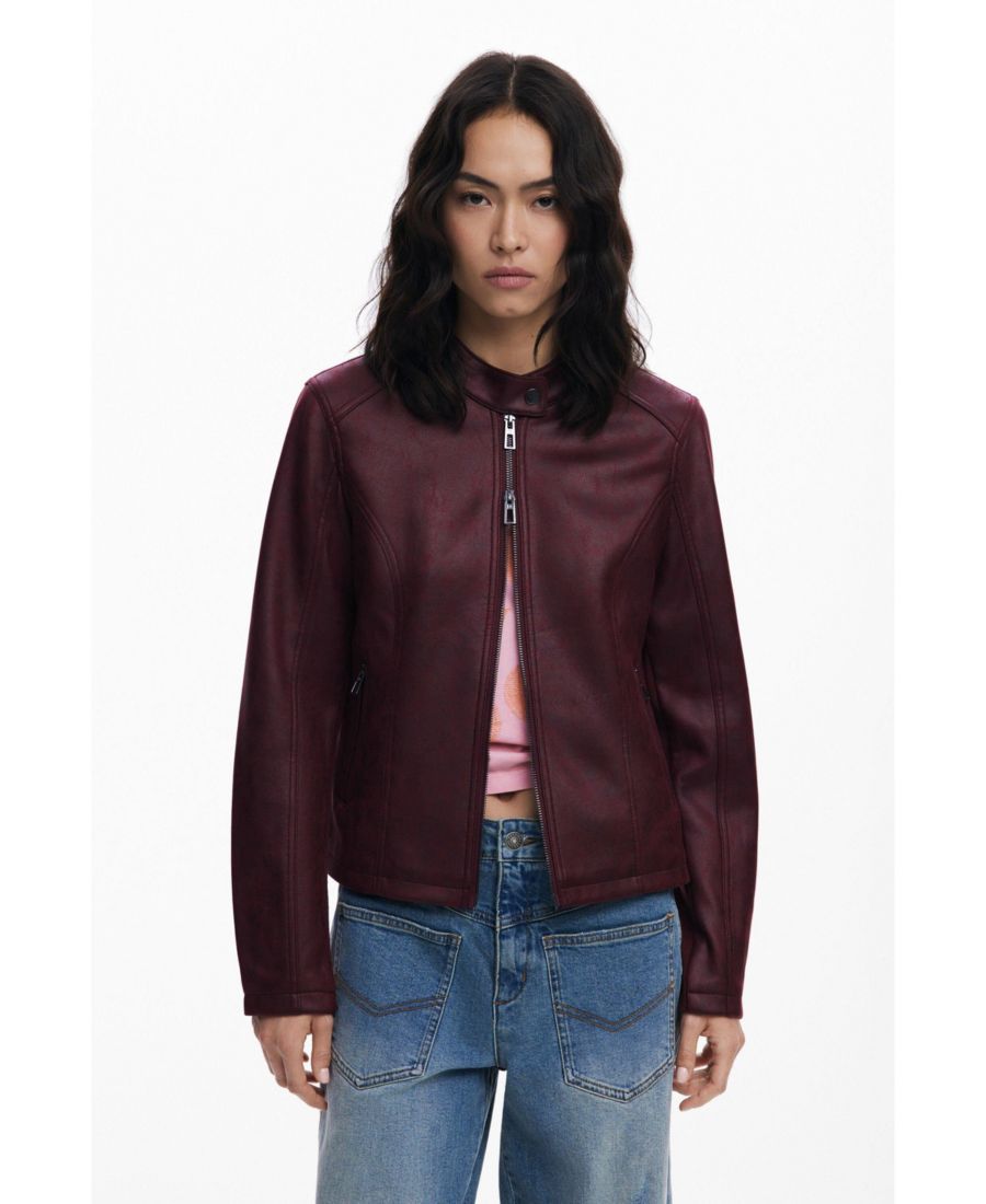 

Женская комбинированная куртка из искусственной кожи Desigual, Orange