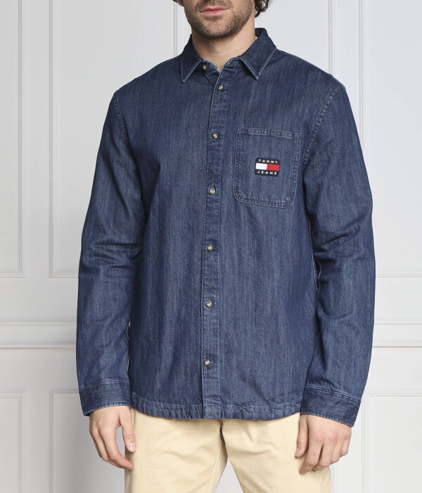

Рубашка Tommy Jeans классического кроя, синий