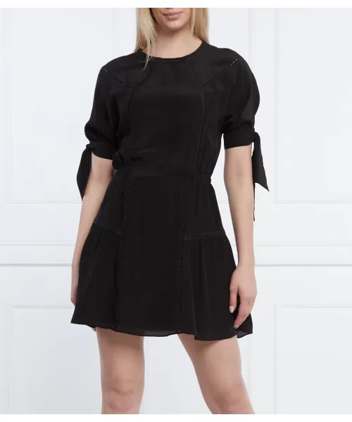 

Винтажное кружевное шелковое платье The Kooples, черный
