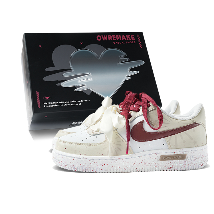 

Nike Детские кроссовки для скейтбординга Air Force 1 Low Top, цвет хаки с белым, для подростков