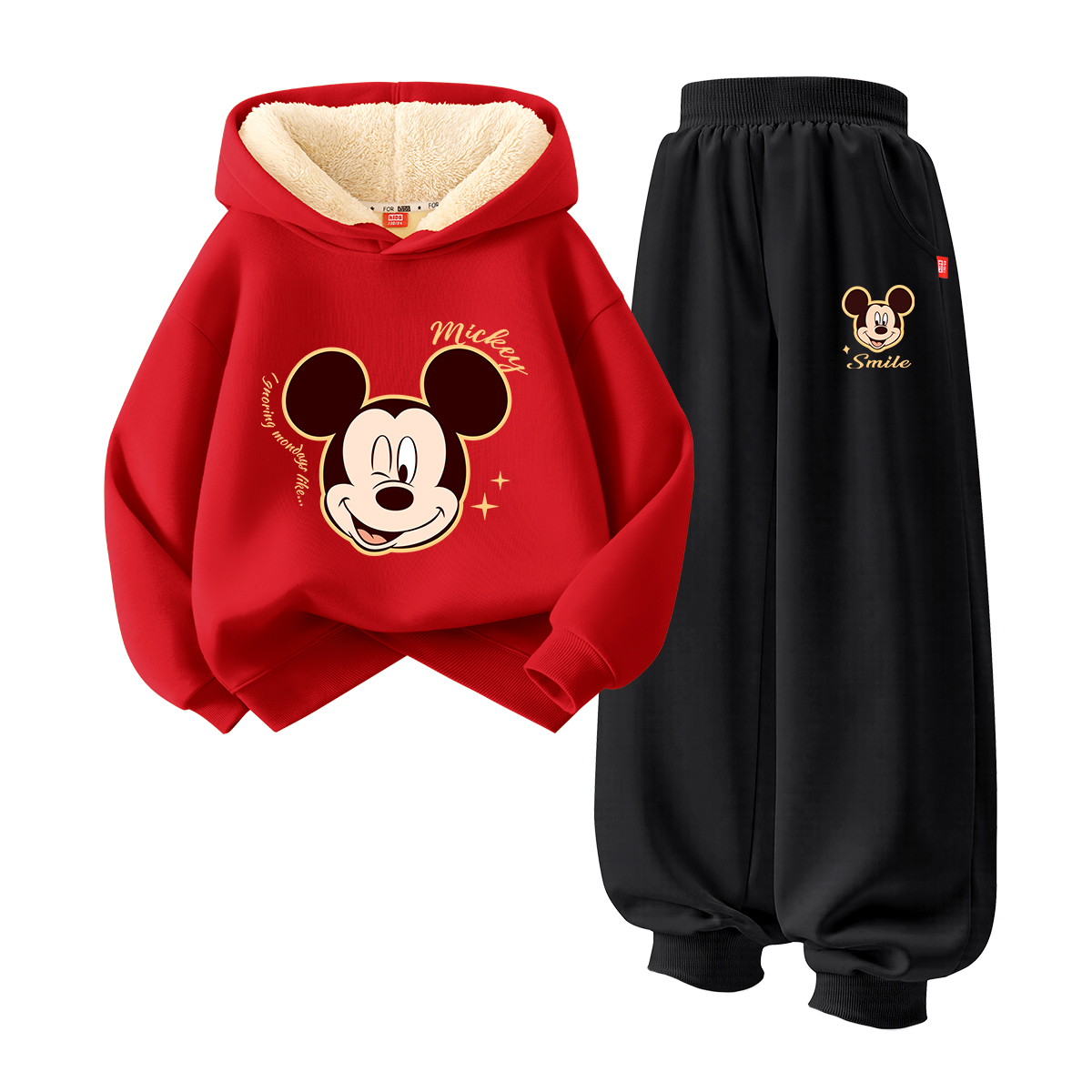 Детская повседневная спортивная одежда Disney, [thickened and fleece-lined]dich star красный+dich celebration k серый — фото 3