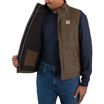 

Жилет на подкладке из шерпы Super Dux мужской Carhartt, цвет Coffee