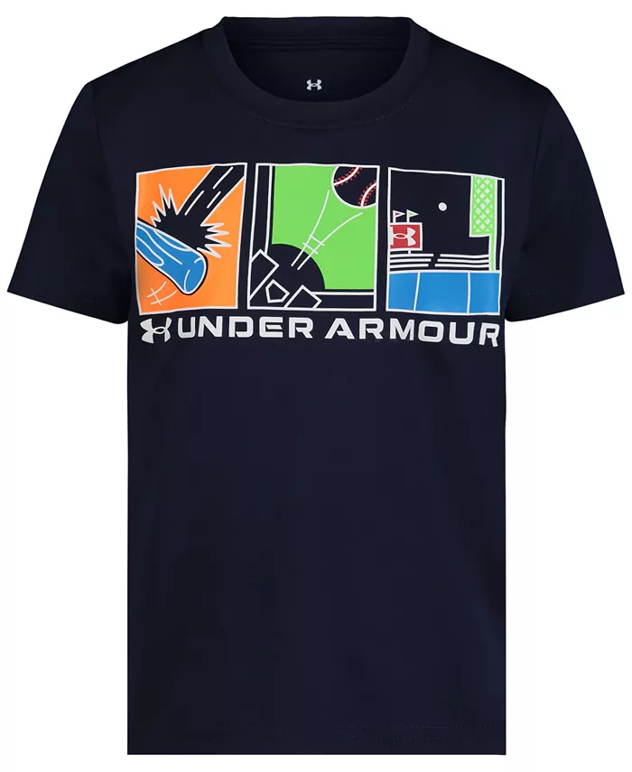 

Футболка с комиксами про бейсбол для малышей и мальчиков Under Armour, синий
