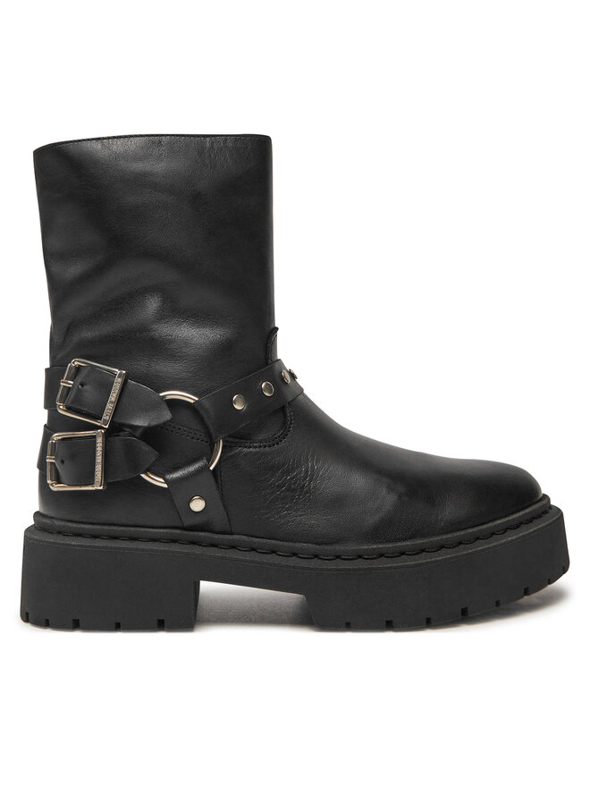 Ботинки женские Steve Madden Zwart кожаные на толстой подошве, черный
