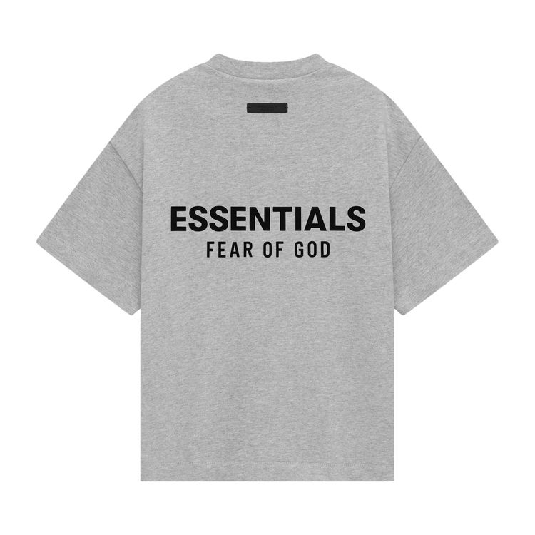 Футболка Fear of God Essentials Kids Jersey Crewneck Tee 'Light Heather Grey', серый — фото 2