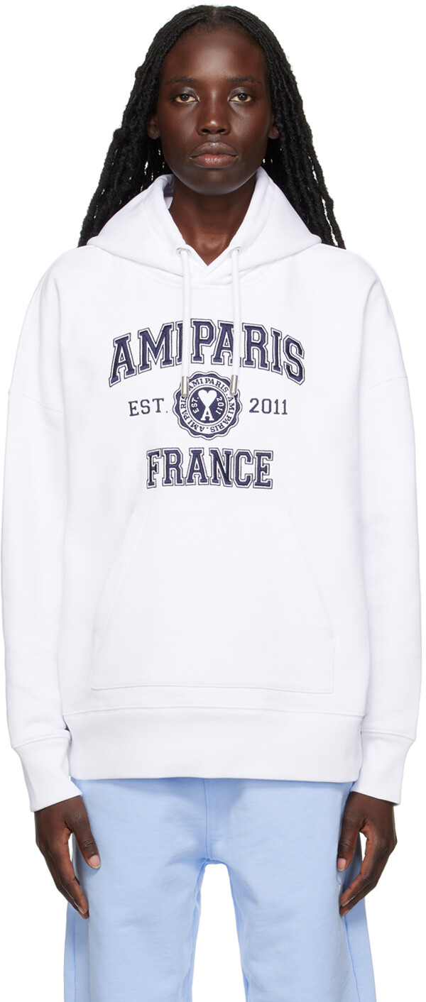 

AMI Alexandre Mattiussi Белый худи Ami de Cur Paris
