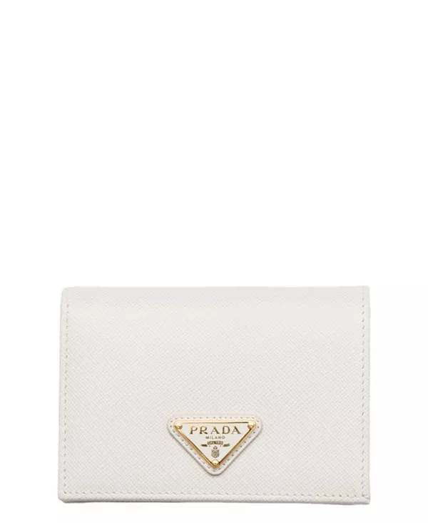 

Небольшой кошелек из сафьяновой кожи Prada, бежевый