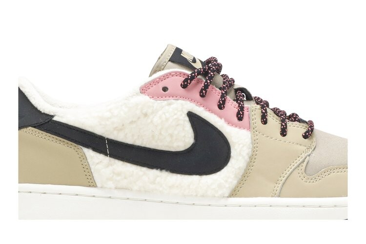 Кроссовки Air Jordan Wmns Air Jordan 1 Retro Low Fleece 'Parachute Beige', загар — фото 2