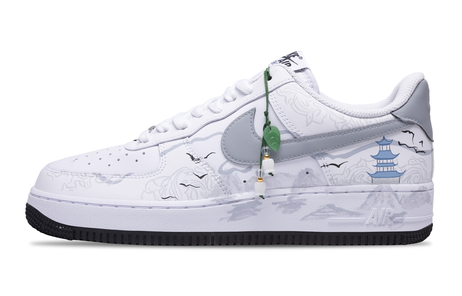 

Кроссовки Nike Air Force 1 Skateboarding Shoes Men Low-top White/blue/gray, светло-серый